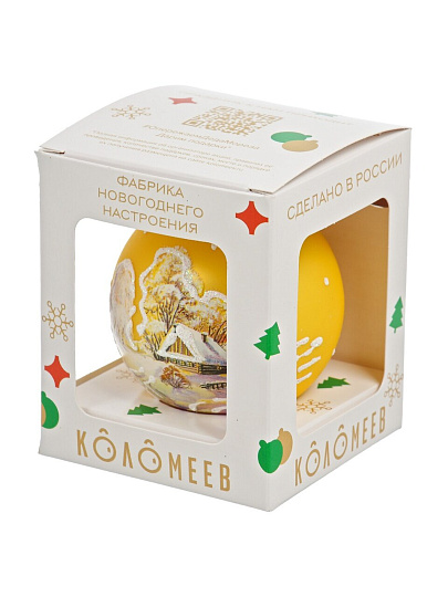 Елочный шар Русская зима 3, 6.5 см, стекло, КУ-65-214191