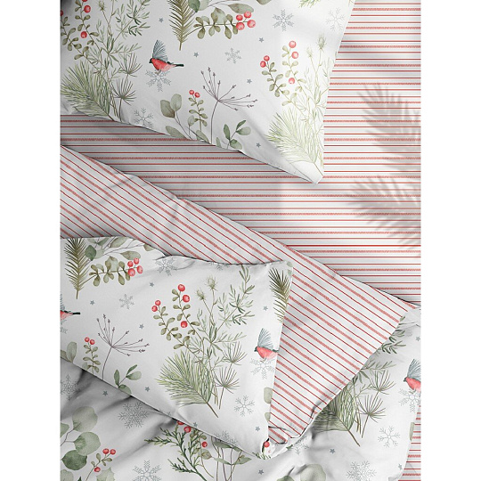 Постельное белье 2-спальное, простыня 200х216 см, 2 наволочки 70х70 см, пододеяльник 175х215 см, Home collection, бязь, 20164/1