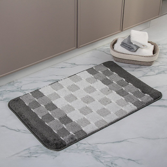 Коврик для ванной антискользящий, 0.5х0.8 м, полипропилен, 11 мм, серый, Banyolin, Silver, BAN.SIL.1.50/80-GY