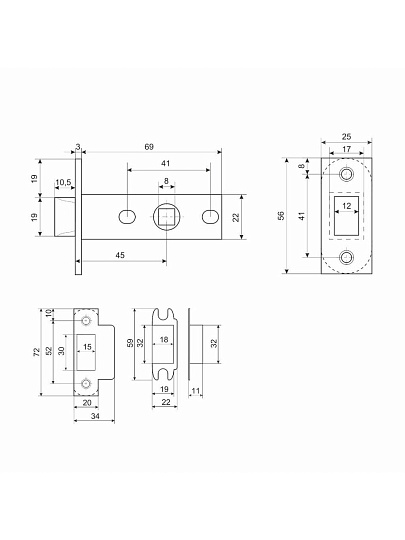Комплект для двери Аллюр, ВЕНСАН BL+L45-8 BL (26150/S45), 15198, черный матовые