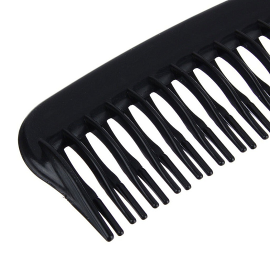 Расческа гребень, 21х5 см, пластик, черная, ЮниLook, 319-041