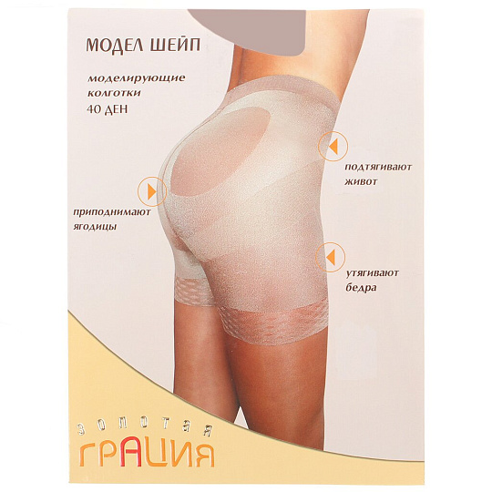 Колготки Грация, Золотая Модель Шейп, 40 DEN, р. 4, дымчатые