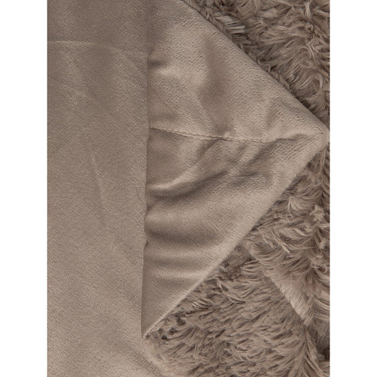 Плед евро, 220х240 см, искусственный мех, 100% полиэстер, Buenas Noches, Длинный ворс, серо-бежевый, 89342