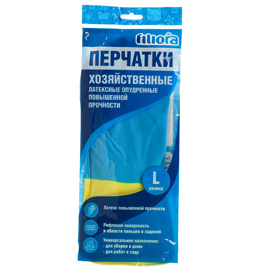 Перчатки латекс, опудренные, L, двуцветные, Filiora, 87656