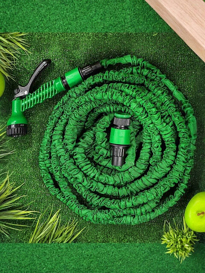 Шланг поливочный, растягивающийся, 6 атм, 5 м, Frog Tools, латекс, с пистолетом, 0330107PP/0330107С