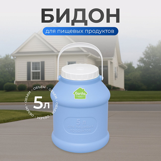 Бидон пластик, 5 л, с ручкой, фиолетовый, Martika, Просперо, С926