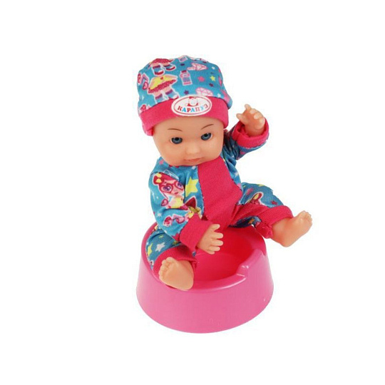 Пупс Карапуз, Сашенька, 15 см, пьет, писает, 2 аксессуара, пластмасса, Y15OF-DPA-21-RU