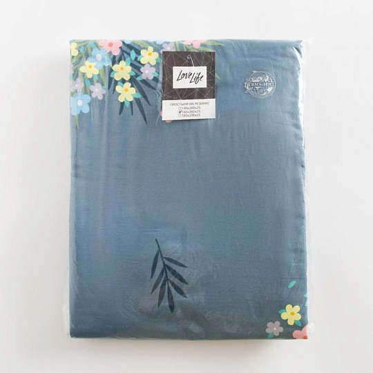 Простыня на резинке LoveLife 180*200*25см, "Полевые цветы", 100% хлопок, сатин, 125г/м², 5443046