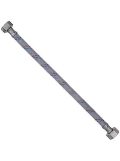 Подводка для воды 1/2"х1.5 м, г-г, латунь, полимер, AquaLine