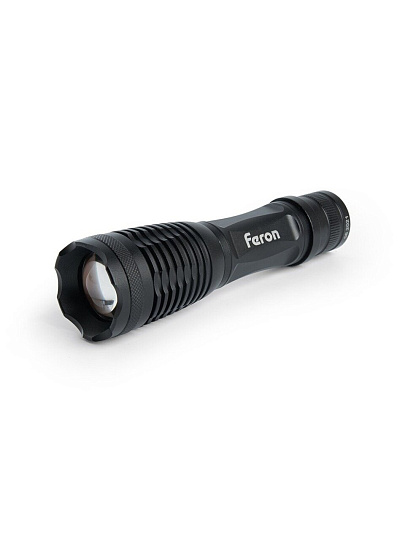 Фонарь ручной, встроенный аккумулятор, Feron, TH2401, зарядка от USB, алюминий, режим SOS, USB ZOOM, 41683
