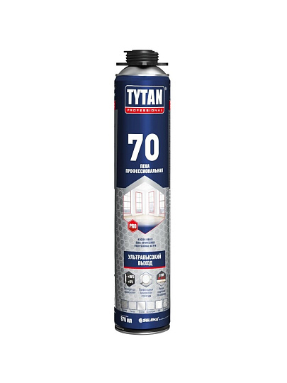 Пена монтажная Tytan, 70, профессиональная, 55 л, 870 мл, летняя, 15577