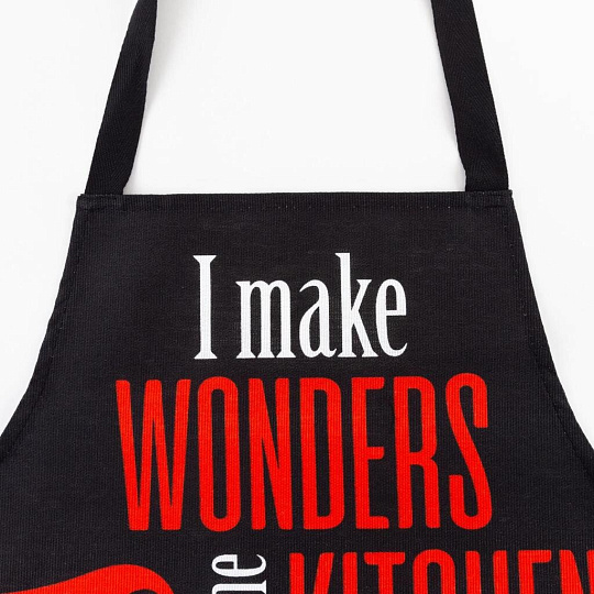 Фартук 60х70 см, 100% хлопок, рогожка, без кармана, Доляна, Большой плохой санта, 5059220