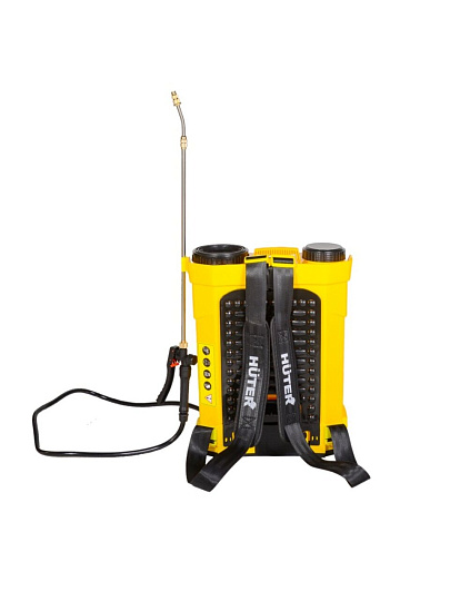 Опрыскиватель садовый аккумуляторный, Huter, 16 л, свинцово-кислотный, 8 А.ч, 12 В, пластик, ранцевый, телескопическая штанга, 1000 мм, SP-16AC, 70/13/29