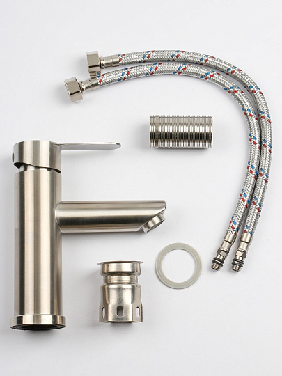 Смеситель для раковины, Aqwin, с картриджем, сатин, A10303S