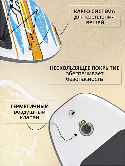 Сап борд надувной 305х84х12 см, Bestway, Drop stitch, с набором, 8 предметов, 190 кг, 65341