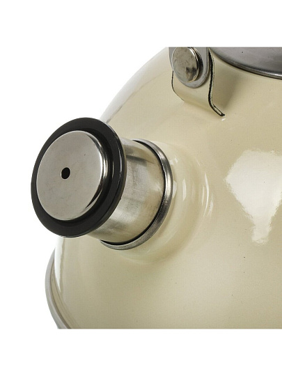 Чайник сталь, эмалированное покрытие, 3.5 л, со свистком, подвижная ручка, Рубин, Нарцисс, слоновая кость, TM04/35/04/07