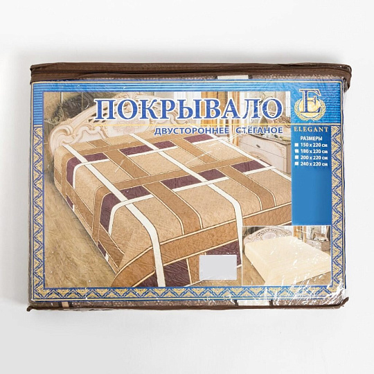 Покрывало евро, 220х200 см, микрофибра, двухстороннее, Marianna, Элегант, бордово-коричневое, 5076-ПК-ЭЛГ-200-220
