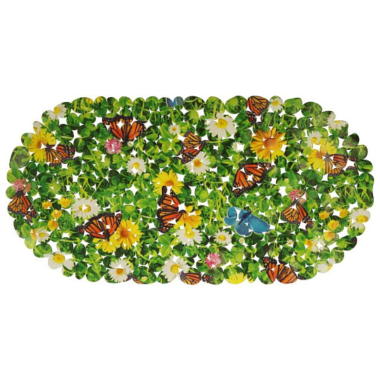 Коврик для ванной, антискользящий, 0.36х0.69 м, ПВХ, Вилина, Paradise, FV3-MG, Цветущий луг