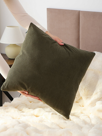 Наволочка декоративная Велюр, 100% полиэстер, 45 х 45 см, графит, A130034