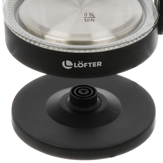 Чайник электрический Lofter, CX-K313-18M, 1.8 л, матовый, 1500 Вт, скрытый нагревательный элемент, стекло, пластик