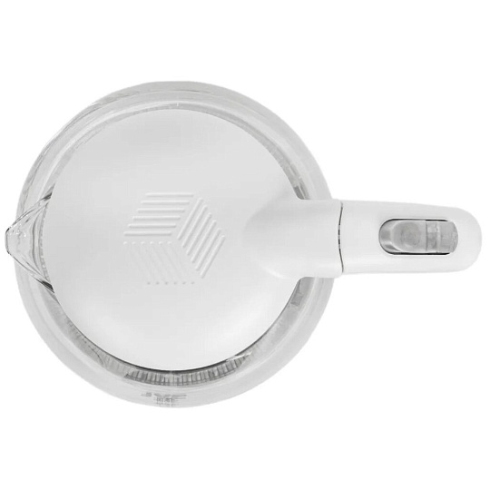 Чайник электрический JVC, JK-KE1514, белый, 1.7 л, 2200 Вт, скрытый нагревательный элемент, стекло