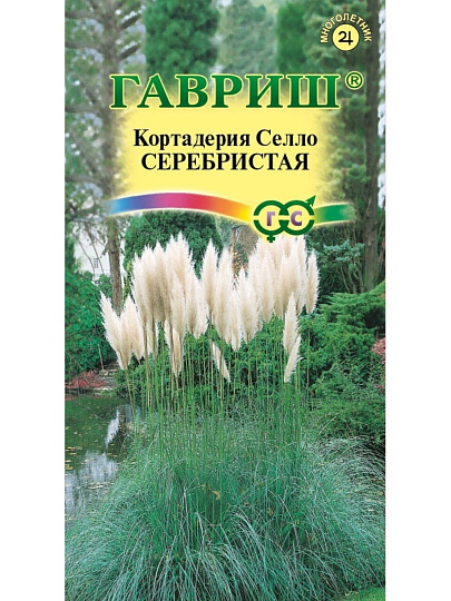 Семена Кортадерия Серебристая (Пампасная трава), 8 шт, цветная упаковка, Гавриш