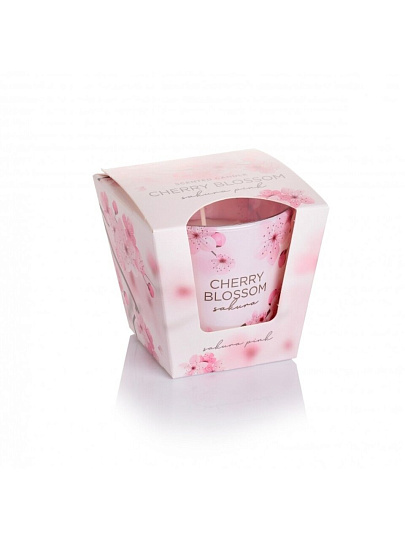 Свеча 8.5х9 см, цилиндр, Bartek Candles, Вишневый цвет, в стакане, 115 г