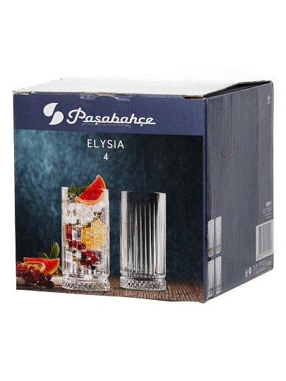 Стакан 450 мл, стекло, 4 шт, Pasabahce, Elysia, 520015B