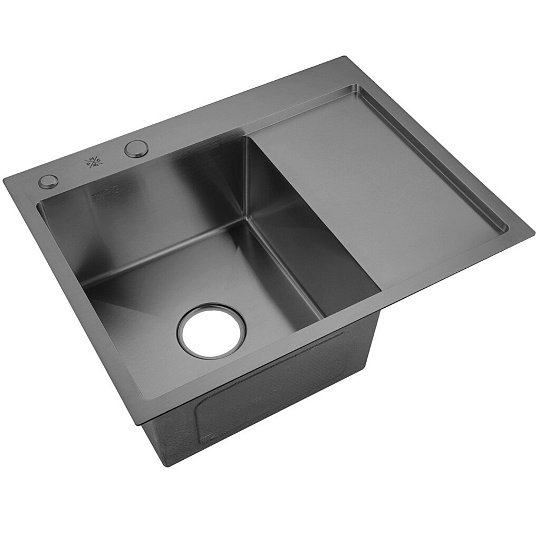 Мойка кухонная врезная, РМС, MRK-5851BL-L, нержавеющая сталь, 580х510 мм