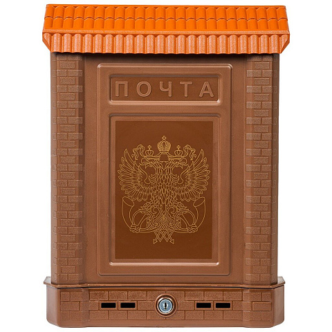 Ящик почтовый металлический замок, коричневый с орлом, Цикл, Премиум, 5920-00