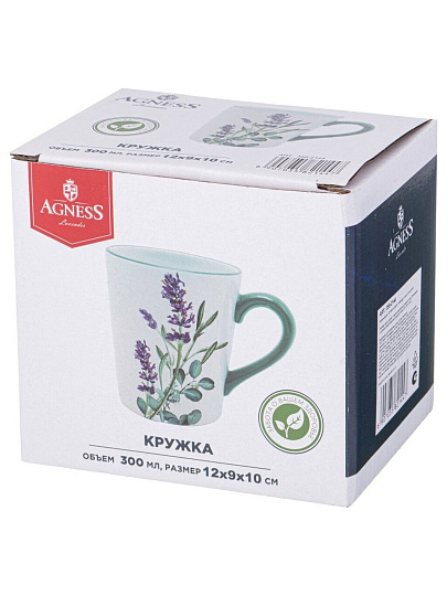 Кружка керамика, 300 мл, Лаванда, Agness, 358-2144