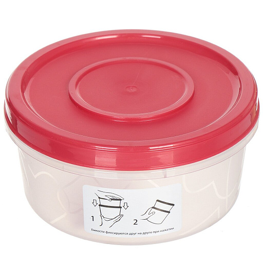 Контейнер пищевой пластик, 0.4 л, 5.6 см, с завинчивающейся крышкой, Giaretti, Сочный томат, GR1887СТ