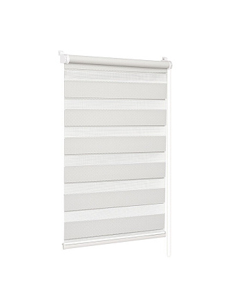 Рулонная штора День-ночь Масо РБ, 160х57 см, ширина крепления 61 см, белая, Delfa, СРШ-01МК-41602