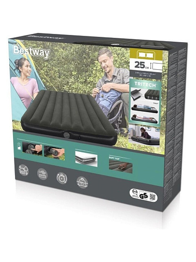 Матрас надувной Bestway, 203х152х25 см, 6716S, насос встроенный, электрический, флокированный, 300 кг