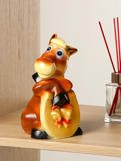 Копилка Конь с подковой, 15х20 см, гипс, 471