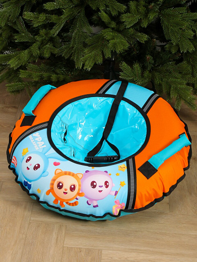 Санки-ватрушка Nika, Малышарики, 70 см, 70 кг, с буксировочным тросом, с ручками, ТБ1-70/МШ1