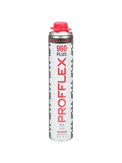 Пена монтажная Profflex, Premium 960 Plus, профессиональная, 65 л, 850 мл, 960 г, всесезонная