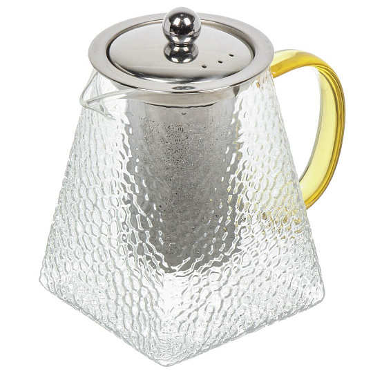 Чайник заварочный стекло, металл, 0.75 л, с ситечком, Мозаика, B050188