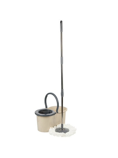Набор для уборки ведро с отжимом, швабра МОП, бежевый, Verde, Spin Mop, 37995