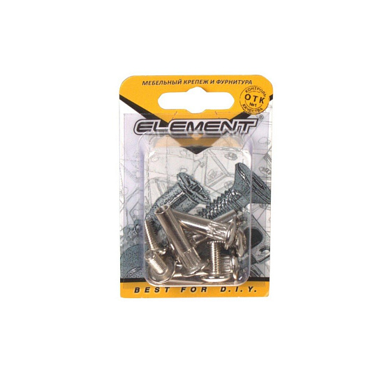 Стяжка межсекционная 8x30 мм, 4 шт, никель, Element, 086070