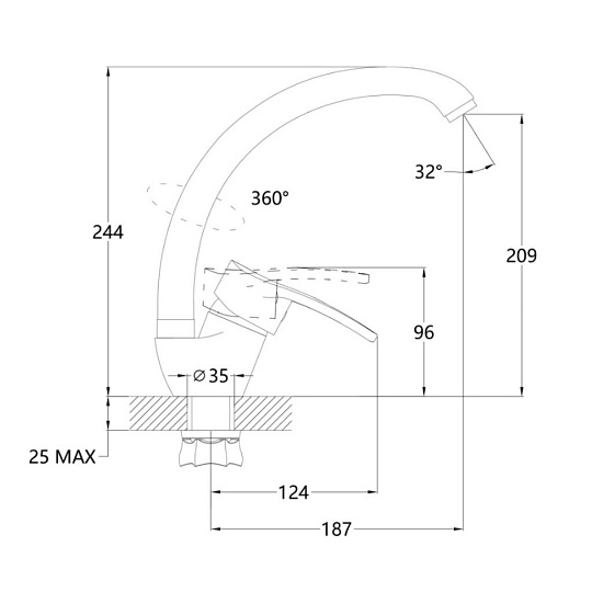 Смеситель для кухни, Stemix, с картриджем, STM 314-011F-179