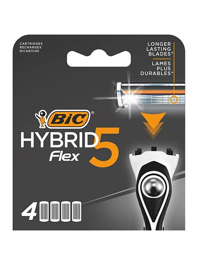Сменные кассеты для бритв Bic, Hybrid 5 Flex, для мужчин, 4 шт, 921179