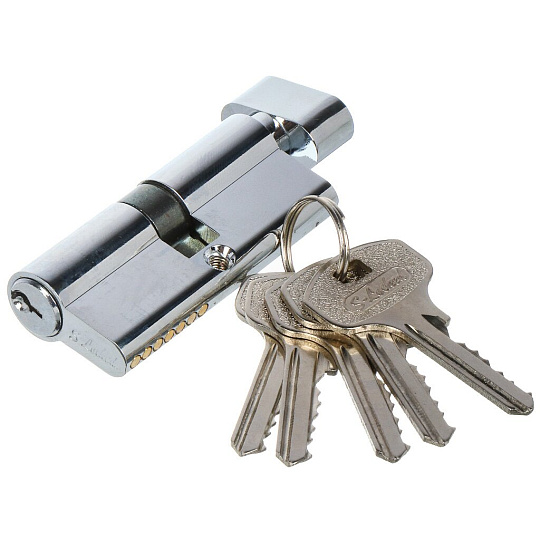 Замок врезной S-Locked, 162-40 мод. 247 SN/CP, 120623, ручка в комплекте, цилиндровый, универсальный, сатин/хром