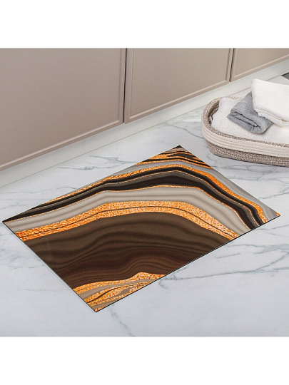 Коврик для ванной влаговпитывающий, 0.4х0.6 м, полиэстер, коричневый мрамор, Dekotex, Diatomite, DTX.DT.NB-356.40х60