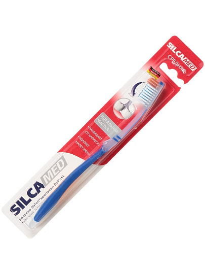 Зубная щетка Silcamed, Medium, средней жесткости, в ассортименте