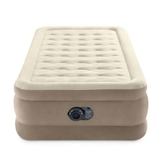 Кровать надувная Intex, 191х99х46 см, Ultra Plush, 64426ND, насос встроенный, электрический, флокированная, 136 кг