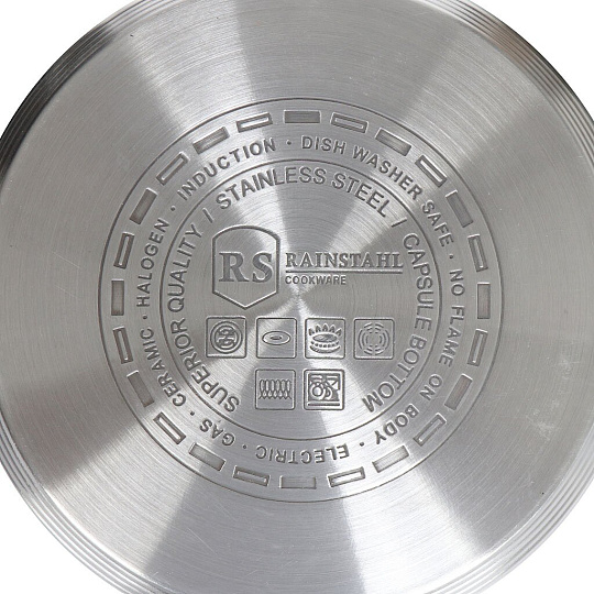 Набор посуды нержавеющая сталь, 12 предметов, кастрюли 2.1, 2.9, 2.9, 3.9, 3.9, 6.5 л, индукция, Rainstahl, RS\CW 1213-12