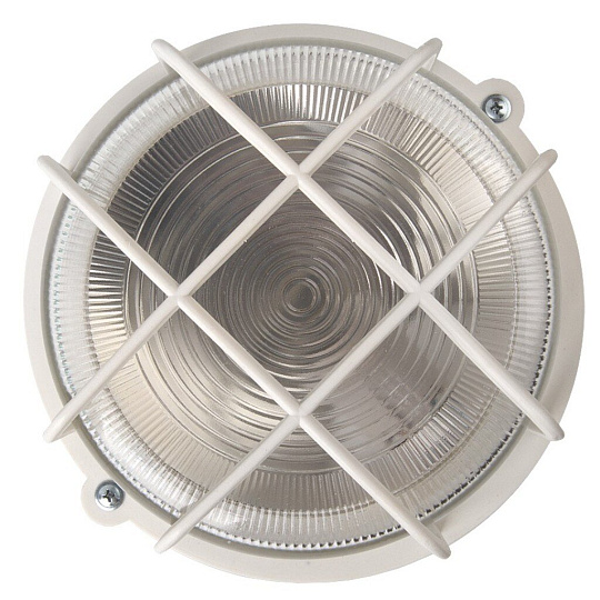 Светильник General Lighting Systems, НПП 03-100-005.04, 100 Вт, E27, на 1 лампочку, IP54, 21.2х21.2х10.4 см, с решеткой, белый, 437849