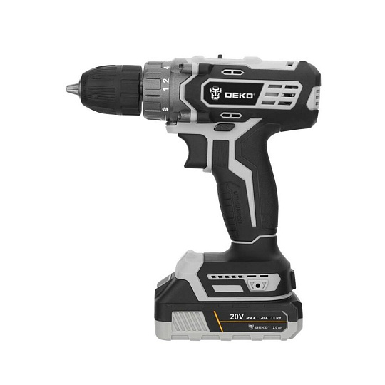 Дрель-шуруповерт аккумуляторный, Deko, DKCD20 Black Edition SET 3, 20 В, 10мм, 2 скорости, 2Ач, кейс, 063-4050