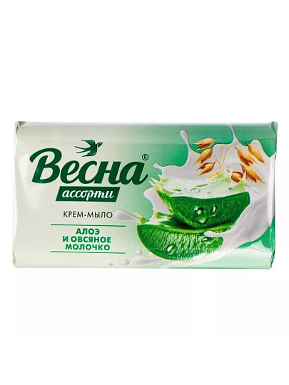 Мыло Весна, Ассорти алоэ и овсяное молочко, 140 г